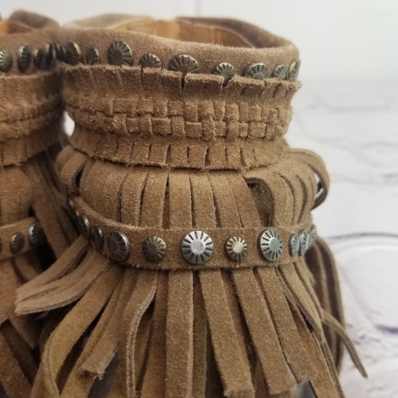 Naughty Monkey Hidden Treasure brown suede studded gladiator sandals - Picture 12 of 12